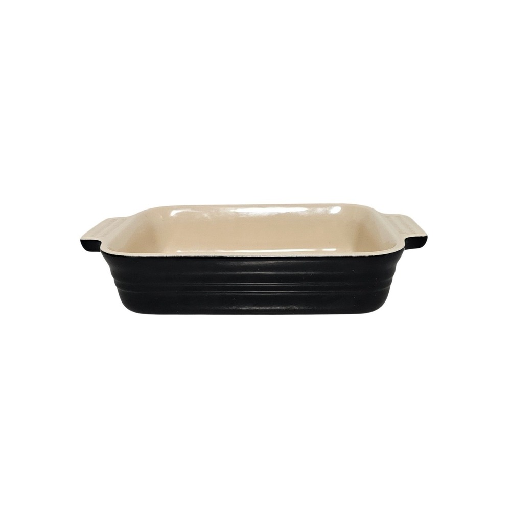 Le Creuset Stoneware Casserole Dish Rectangular Baking Small Black 5x7 Cooking